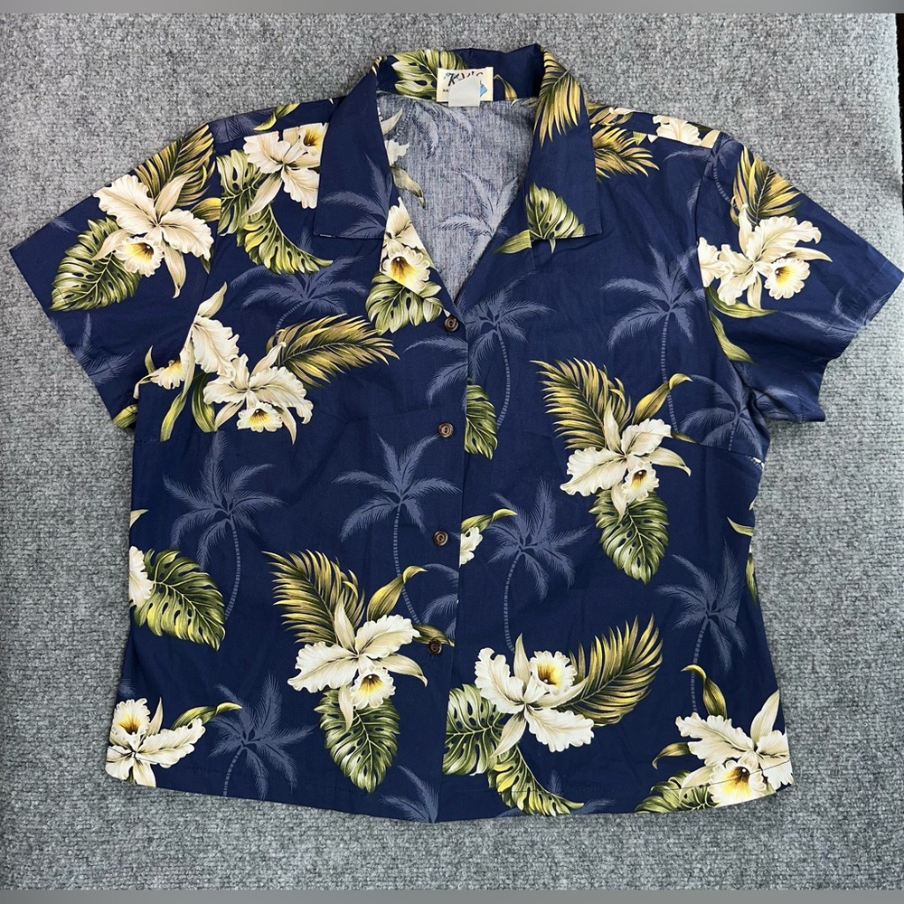 KY’s Orchid Floral Hawaiian Shirt